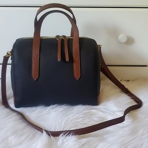 NWT Fossil Sydney Satchel Black Multi